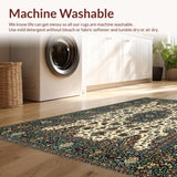 Ultra Soft Area Rug, Non Slip, Stain Resistant, Washable Area Rugs for Living Room, Bedroom, Contemporary Neutral Tiled Design(Beige)