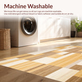 Modern Area with Chic Geometric Design in Warm Beige Hues(Beige)