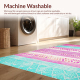 Ultra Soft Area Rug, Non Slip, Stain Resistant, Washable Area Rugs for Living Room, Bedroom, Lively Spring Bloom Aesthetic(Pink)