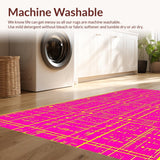 Ultra Soft Area Rug, Non Slip, Stain Resistant, Washable Area Rugs for Living Room, Bedroom, Artistic Retro Pattern Fusion(Pink)