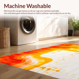 Ultra Soft Area Rug, Non Slip, Stain Resistant, Washable Area Rugs for Living Room, Bedroom, Innovative Soft-Touch Artistic Flair(Orange)