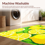 Ultra Soft Area Rug, Non Slip, Stain Resistant, Washable Area Rugs for Living Room, Bedroom, Joyful Kitchen Citrus Arrangement(Yellow)