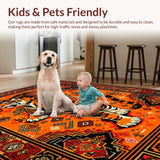 Ultra Soft Area Rug, Non Slip, Stain Resistant, Washable Area Rugs for Living Room, Bedroom, Bold Tiger Stripes Visual Delight(Orange)