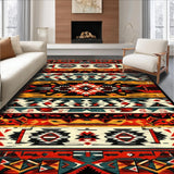 Ultra Soft Area Rug, Non Slip, Stain Resistant, Washable Area Rugs for Living Room, Bedroom, Southwest Tribal Living Room Rug in Warm Rust Tones(Red)