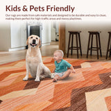 Ultra Soft Area Rug, Non Slip, Stain Resistant, Washable Area Rugs for Living Room, Bedroom, Contemporary Warm Color Palette(Brown)
