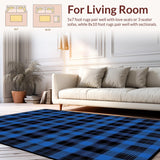 Contemporary Layered Plaid Decor(Blue)