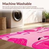 Ultra Soft Area Rug, Non Slip, Stain Resistant, Washable Area Rugs for Living Room, Bedroom, Vibrant Cute Animal Design(Pink)