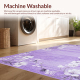 Ultra Soft Area Rug, Non Slip, Stain Resistant, Washable Area Rugs for Living Room, Bedroom, Chic Abstract Purple Plush Decor(Purple)