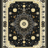 Ultra Soft Area Rug, Non Slip, Stain Resistant, Washable Area Rugs for Living Room, Bedroom, Rustic Textured Circular Decorative Piece(Black)