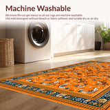 Ultra Soft Area Rug, Non Slip, Stain Resistant, Washable Area Rugs for Living Room, Bedroom, Lively Orange and White Fusion(Orange)