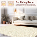 Ultra Soft Area Rug, Non Slip, Stain Resistant, Washable Area Rugs for Living Room, Bedroom, Bohemian Shag Plush Pile Neutral(Beige)