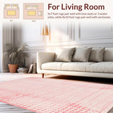 Ultra Soft Area Rug, Non Slip, Stain Resistant, Washable Area Rugs for Living Room, Bedroom, Sophisticated Soft Modern Flair(Pink)
