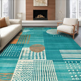 Contemporary Geometric Teal Tones(Blue)