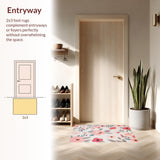 Ultra Soft Area Rug, Non Slip, Stain Resistant, Washable Area Rugs for Living Room, Bedroom, Blush Pink Boho Nursery Foldable Machine Washable Rug(White)
