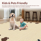 Ultra Soft Area Rug, Non Slip, Stain Resistant, Washable Area Rugs for Living Room, Bedroom, Charming Neutral Toned Animal Design(Beige)