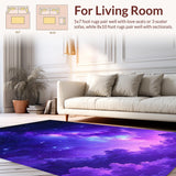 Ultra Soft Area Rug, Non Slip, Stain Resistant, Washable Area Rugs for Living Room, Bedroom, Mystical Stellar Gradient Design(Purple)