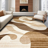 Ultra Soft Area Rug, Non Slip, Stain Resistant, Washable Area Rugs for Living Room, Bedroom, Chic Earthy Abstract Textures(Beige)