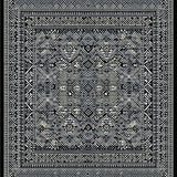 Ultra Soft Area Rug, Non Slip, Stain Resistant, Washable Area Rugs for Living Room, Bedroom, Rustic Ogee Design with Warm Tones(Black)