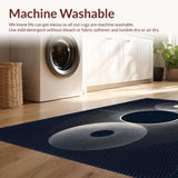 Ultra Soft Area Rug, Non Slip, Stain Resistant, Washable Area Rugs for Living Room, Bedroom, Striking Modern Abstract Contrast Piece(Black)