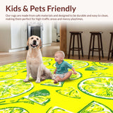 Ultra Soft Area Rug, Non Slip, Stain Resistant, Washable Area Rugs for Living Room, Bedroom, Whimsical Tropical Inspired Style(Yellow)