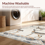 Ultra Soft Area Rug, Non Slip, Stain Resistant, Washable Area Rugs for Living Room, Bedroom, Naturalistic Earthy Animal Motif(Beige)