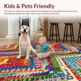 Ultra Soft Area Rug, Non Slip, Stain Resistant, Washable Area Rugs for Living Room, Bedroom, Artisan Braided Textured Appeal(Red)