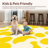 Ultra Soft Area Rug, Non Slip, Stain Resistant, Washable Area Rugs for Living Room, Bedroom, Whimsical Pastel Egg Aesthetic(Yellow)