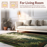 Ultra Soft Area Rug, Non Slip, Stain Resistant, Washable Area Rugs for Living Room, Bedroom, Cozy Earthy Tones with Leaf Patterns(Brown)