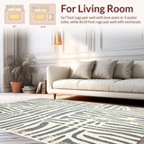 Ultra Soft Area Rug, Non Slip, Stain Resistant, Washable Area Rugs for Living Room, Bedroom, Contemporary Animal Print Kitchen Rug Neutral Tones(Beige)