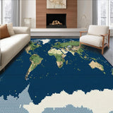 Ultra Soft Area Rug, Non Slip, Stain Resistant, Washable Area Rugs for Living Room, Bedroom, Vibrant Space-Inspired Circular Artwork(Blue)