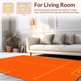 Ultra Soft Area Rug, Non Slip, Stain Resistant, Washable Area Rugs for Living Room, Bedroom, Dynamic Colorful Controller Motif(Orange)