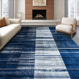 Ultra Soft Area Rug, Non Slip, Stain Resistant, Washable Area Rugs for Living Room, Bedroom, Serene Minimalist Soft Abstract Lines(Blue)