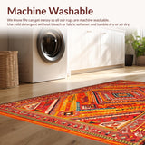 Ultra Soft Area Rug, Non Slip, Stain Resistant, Washable Area Rugs for Living Room, Bedroom, Artisan Reversible Textile Creation(Red)