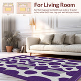 Ultra Soft Area Rug, Non Slip, Stain Resistant, Washable Area Rugs for Living Room, Bedroom, Trendy Minimalist Patterned Appeal(Purple)