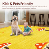 Ultra Soft Area Rug, Non Slip, Stain Resistant, Washable Area Rugs for Living Room, Bedroom, Delightful Cheerful Aesthetic Vibe(Yellow)