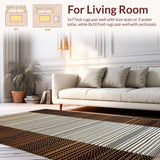 Ultra Soft Area Rug, Non Slip, Stain Resistant, Washable Area Rugs for Living Room, Bedroom, Stylish Neutral Palette Pattern(Brown)