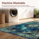 Ultra Soft Area Rug, Non Slip, Stain Resistant, Washable Area Rugs for Living Room, Bedroom, Underwater Coral Reef Sensory Mat(Blue)