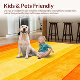 Ultra Soft Area Rug, Non Slip, Stain Resistant, Washable Area Rugs for Living Room, Bedroom, Dynamic Modern Shag Design(Orange)