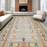 Ultra Soft Area Rug, Non Slip, Stain Resistant, Washable Area Rugs for Living Room, Bedroom, Chic Neutral Braided Visual Harmony(Gray)