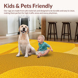 Ultra Soft Area Rug, Non Slip, Stain Resistant, Washable Area Rugs for Living Room, Bedroom, Modern Yellow Kitchen Rug for Minimalist Homes(Yellow)