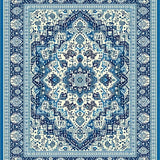 Ultra Soft Area Rug, Non Slip, Stain Resistant, Washable Area Rugs for Living Room, Bedroom, Lively Contemporary Tiled Design(Blue)