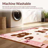 Ultra Soft Area Rug, Non Slip, Stain Resistant, Washable Area Rugs for Living Room, Bedroom, Whimsical Educational Alphabet Delight(Pink)