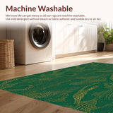 Ultra Soft Area Rug, Non Slip, Stain Resistant, Washable Area Rugs for Living Room, Bedroom, Distinctive Green Toned Animal Motif(Green)