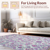 Ultra Soft Area Rug, Non Slip, Stain Resistant, Washable Area Rugs for Living Room, Bedroom, Whimsical Grey and Blue Palette(Gray)