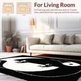 Ultra Soft Area Rug, Non Slip, Stain Resistant, Washable Area Rugs for Living Room, Bedroom, Artistic Yin Yang Cat Fusion(Black)