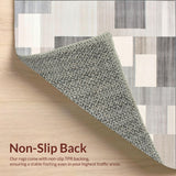 Ultra Soft Area Rug, Non Slip, Stain Resistant, Washable Area Rugs for Living Room, Bedroom, Minimalist Blocks Modern Abstract Low Pile Non Slip Area(Gray)