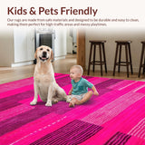 Ultra Soft Area Rug, Non Slip, Stain Resistant, Washable Area Rugs for Living Room, Bedroom, Chic Pastel Zebra Pattern(Pink)
