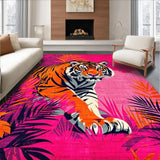 Ultra Soft Area Rug, Non Slip, Stain Resistant, Washable Area Rugs for Living Room, Bedroom, Stylish Pastel Animal Fantasy(Pink)