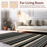 Elegant Shaggy Geometric Arrangement(Black)