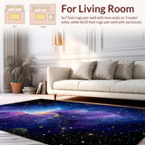 Ultra Soft Area Rug, Non Slip, Stain Resistant, Washable Area Rugs for Living Room, Bedroom, Galactic Starry Dreamlike Pattern(Purple)